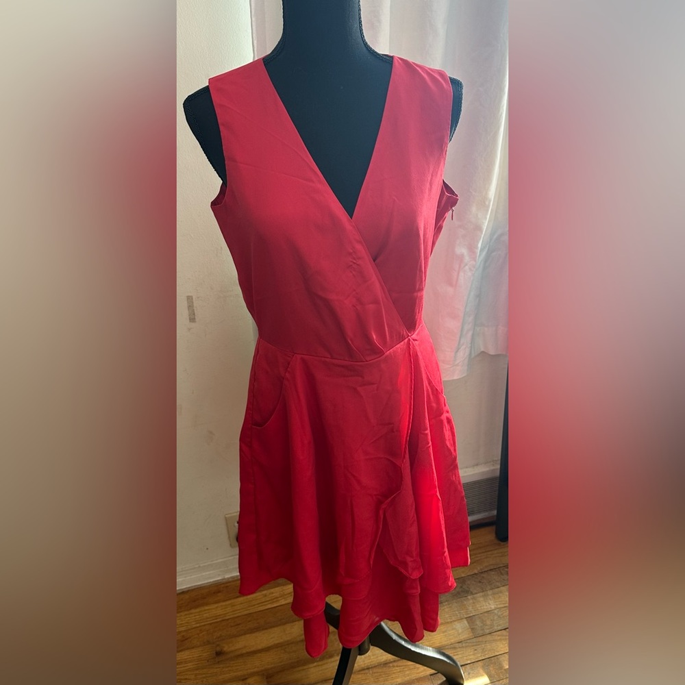 Banana Republic Bright Red Sleeveless Dress - Picture 4 of 7